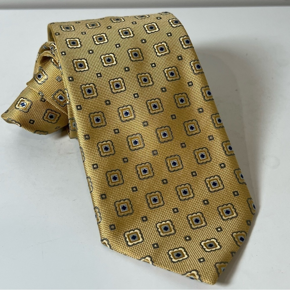 Ermenegildo Zegna Thick 100% Silk Geometric All Over Pattern Classic Power Tie